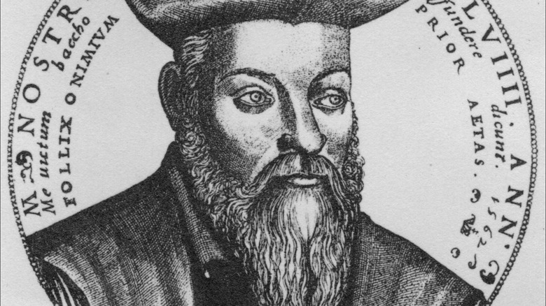 engraving of Nostradamus