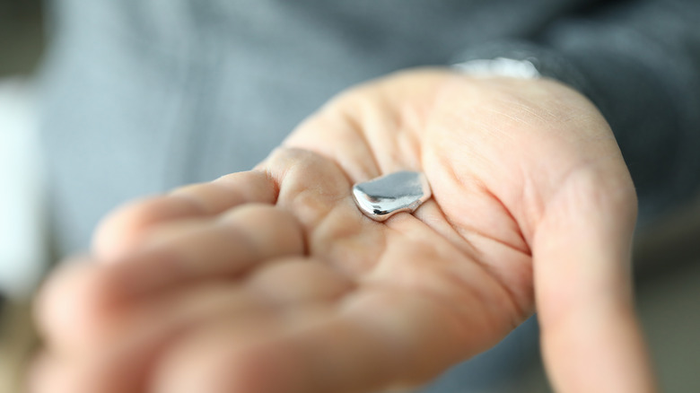 Mercury in a hand