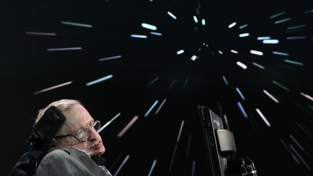 Stephen Hawking at a space exploration initiative in 2016