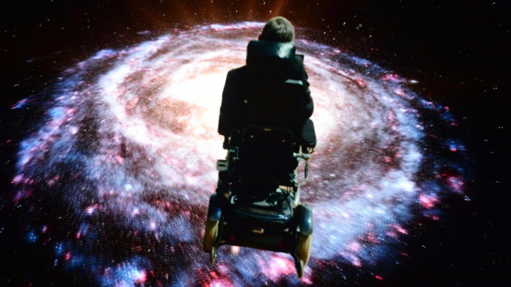 Stephen Hawking in the opening for Monty Python Live in 2014