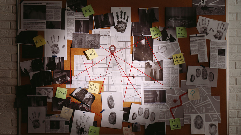 A police evidence board