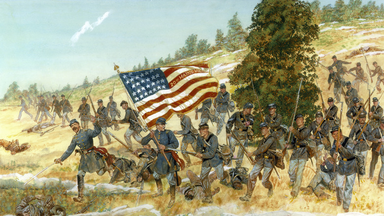 painting of union charge at gettysburg
