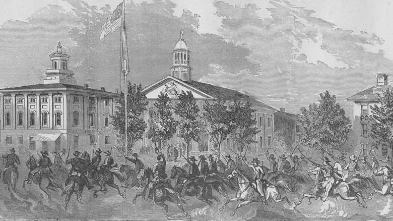 confederates in chambersburg engraving