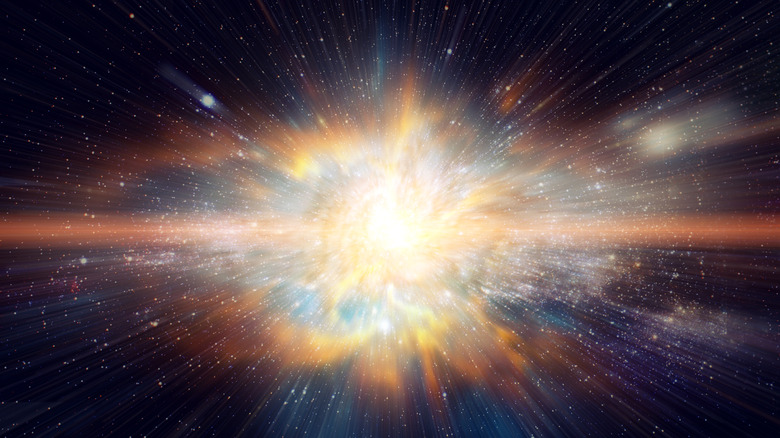 illustration of light explosion in space