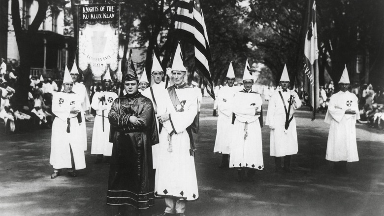 KKK parade in the 1920s