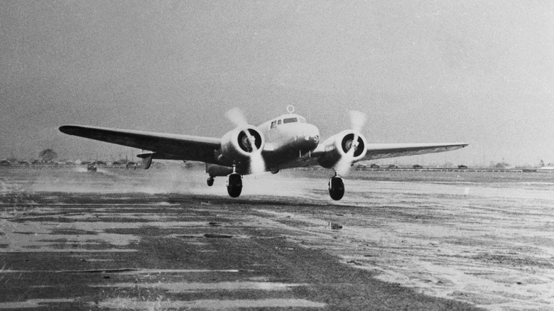 Amelia Earhart plane flying