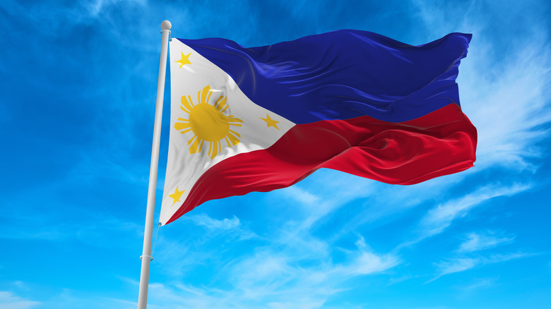 Philippine flag in the wind