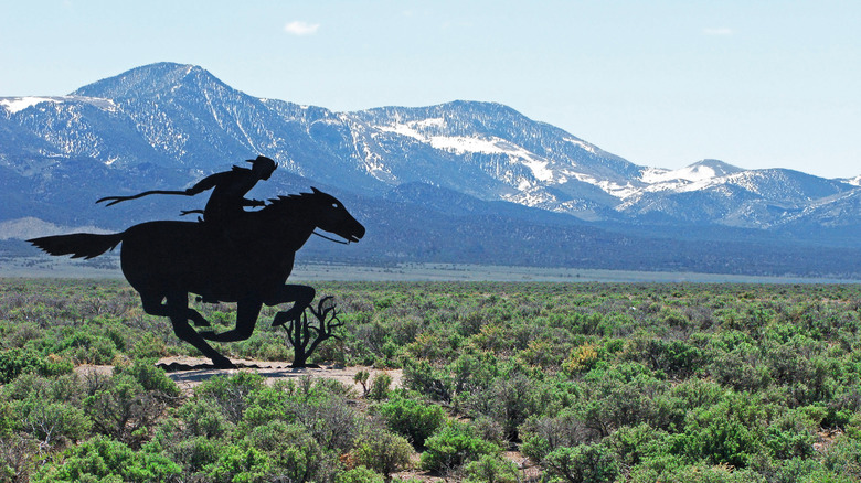 Pony Express rider display in Nevada