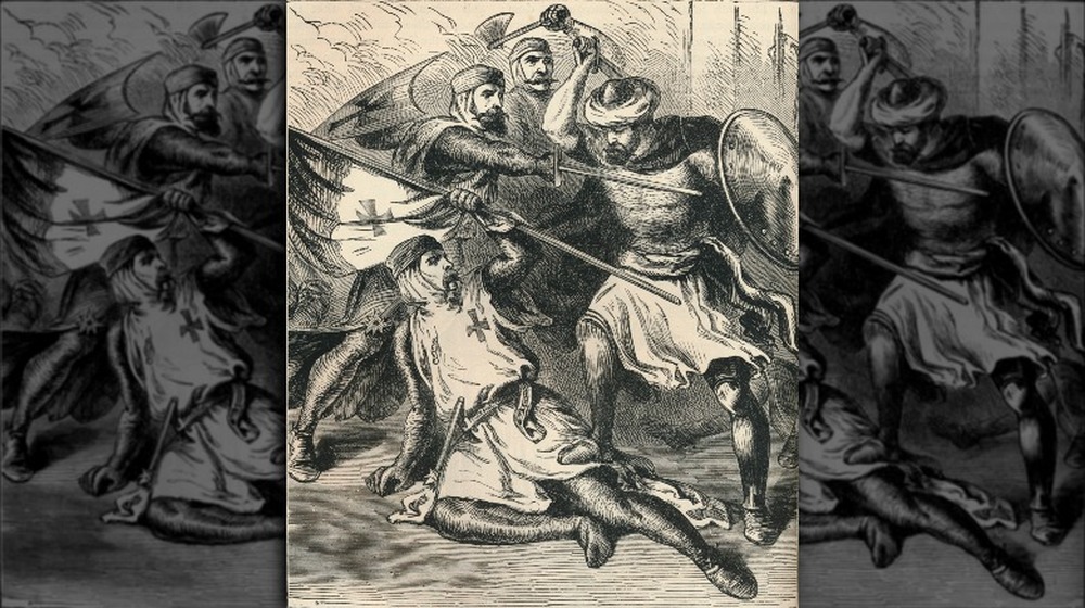 templars in battle wielding swords