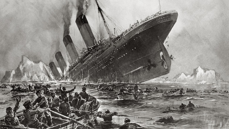 Sinking Titanic artwork