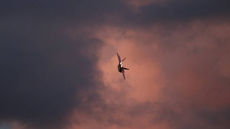F-22 Raptor performing aerial manuevers