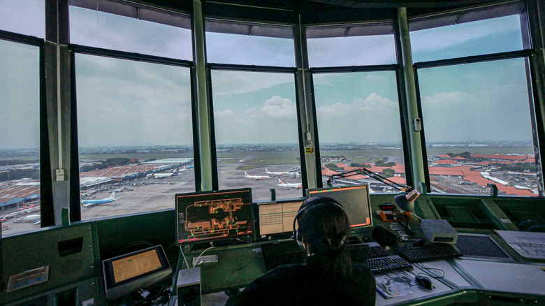 interior of air traffic control tower