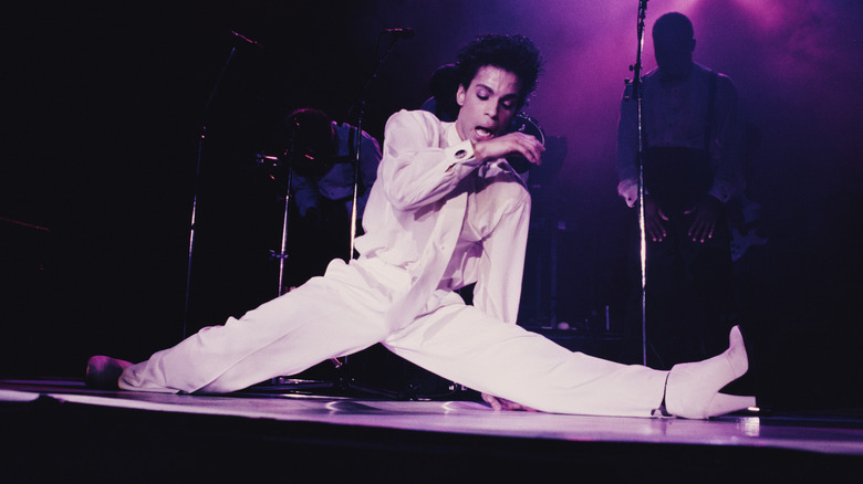 Prince doing the splits onstage