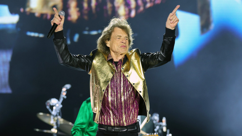Mick Jagger on stage in 2024