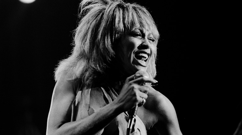 Tina Turner performing on stage