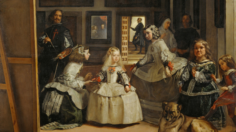 Velazquez painting Las Meninas depicting Spanish royalty and court in 1656