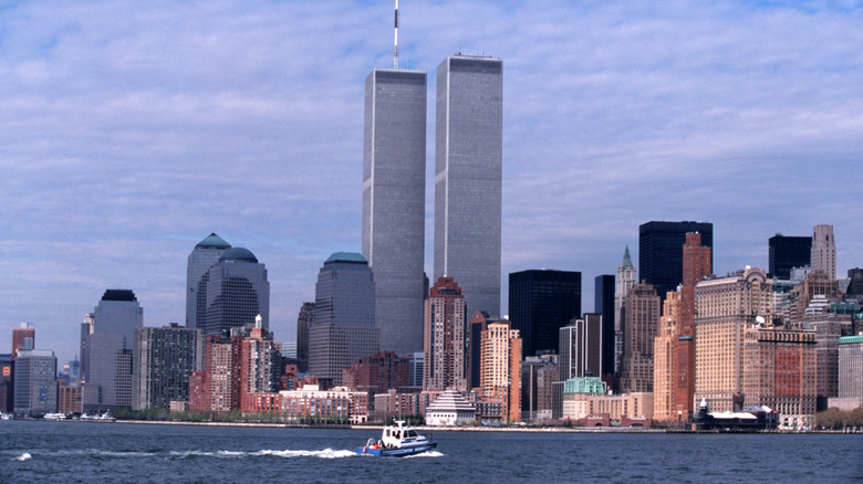 The Twin Towers Manhattan skyline