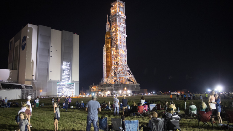 Spectators at NASA launch