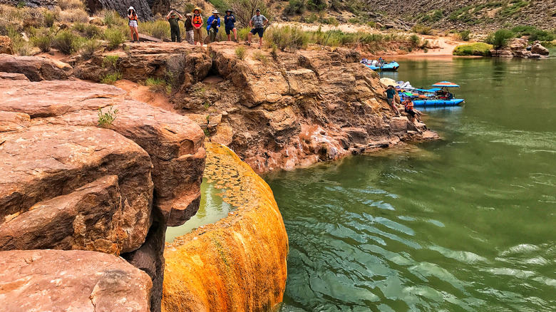 People visit Pumpkin Spring