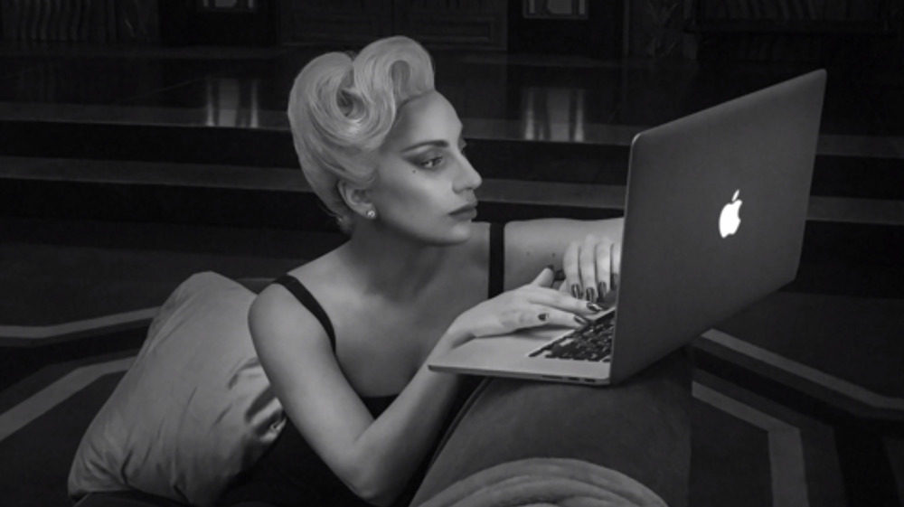 Lady Gaga with her Mac