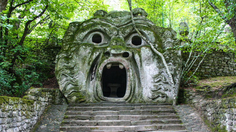 Mouth gaping sculpture Bomarzo gardens