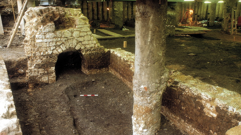 archaeological uncovery of latrine pit
