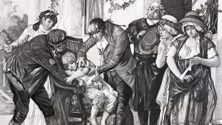 illustration of early smallpox vaccination