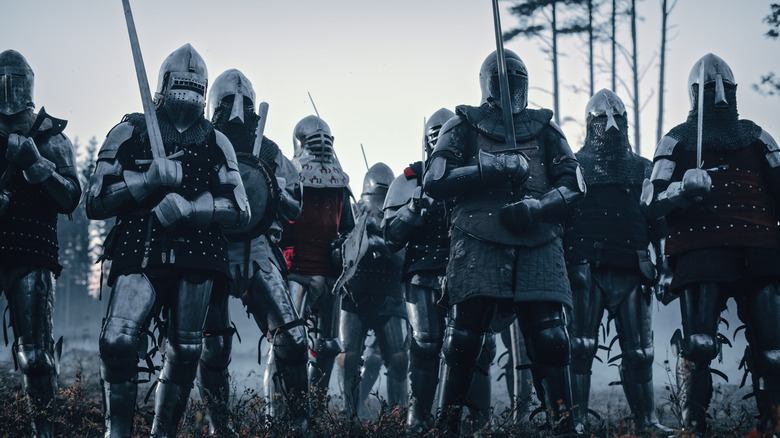 recreated image of medieval army