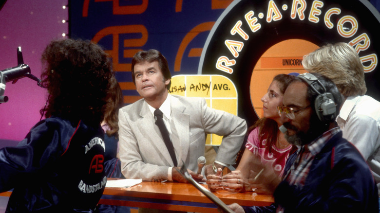 Dick Clark on the set of American Bandstand