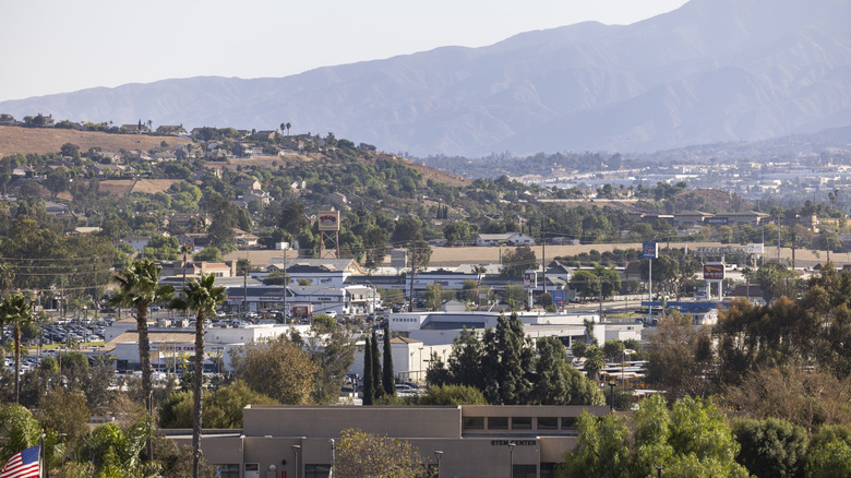 Ariel view of Norco, California in daylight