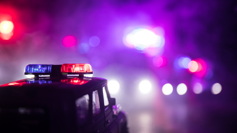 Police lights red blue