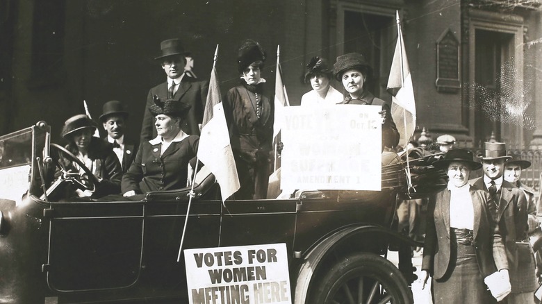 Women protesting for suffrage