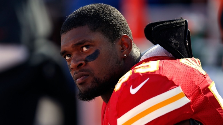 Jovan Belcher looking sideways
