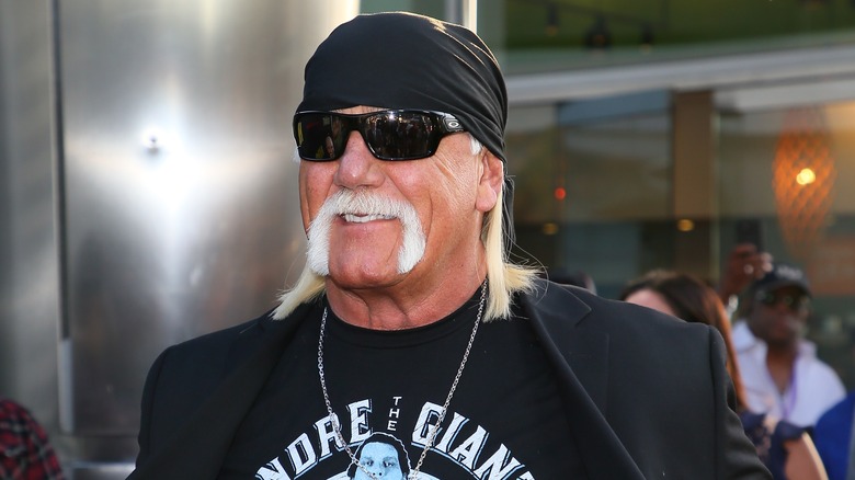 Hulk Hogan in sunglasses smiling