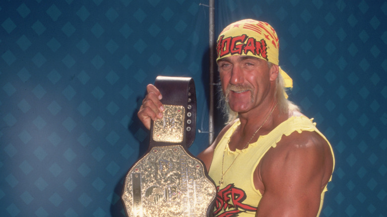 Hulk Hogan with championship belt