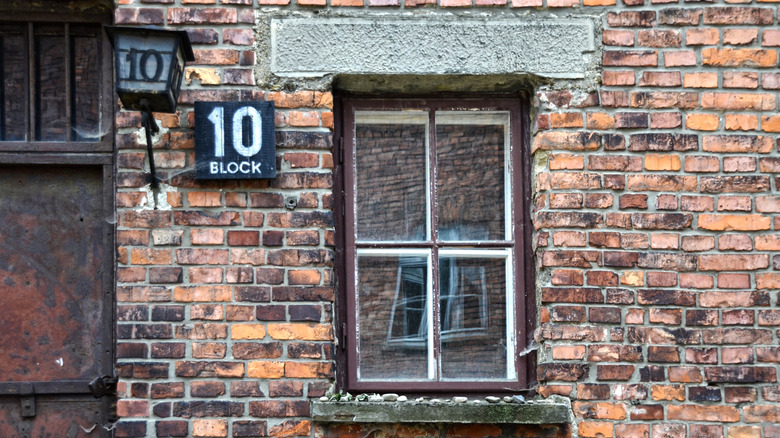Outside Block 10 at Auschwitz