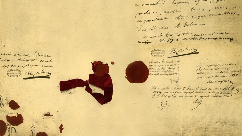 The will of Napoleon I with seal