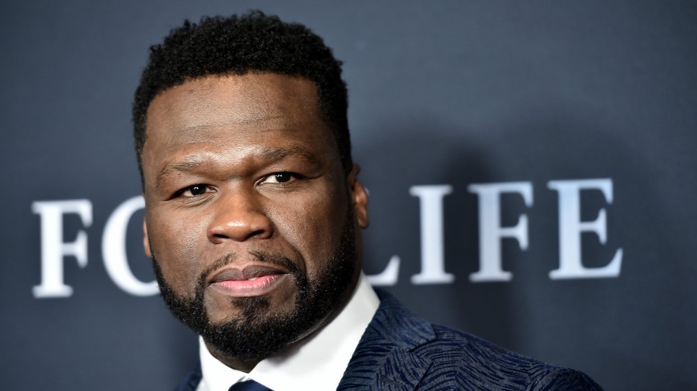 A profile shot of rapper 50-Cent